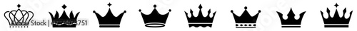 Crown silhouette vector set collection of royal black crowns for luxury, king, queen, and premium design. Crown icon set. Royal crown shapes. Luxury crown graphics. crown, queen, vector, icon