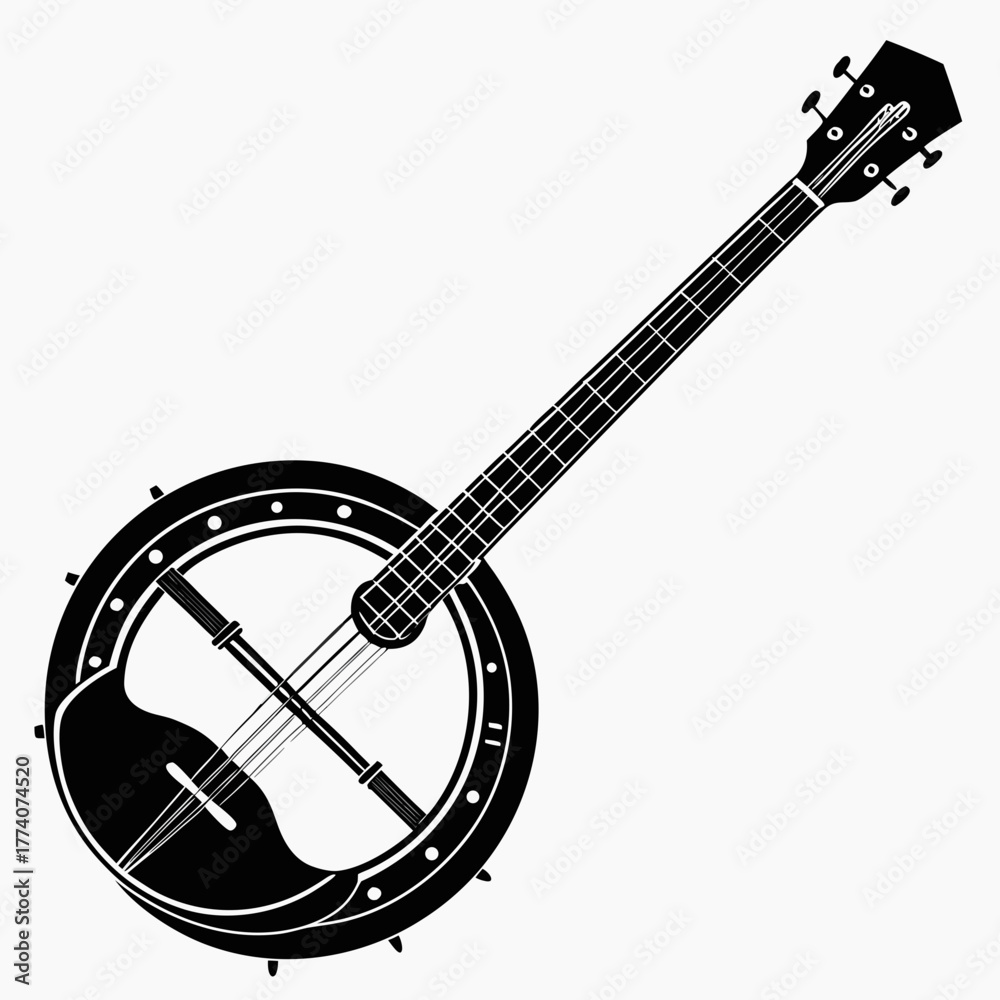 Fototapeta premium Creative details Banjo Vector Illustration