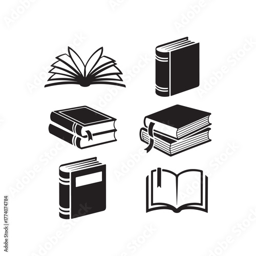 A collection of books in black and white a striking silhouette