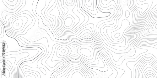 Topographic map background. Geographic line map with elevation assignments.Topographic lines, contour background. topo map texture. Dense lines, Background of the topographic map.