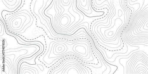 Topographic map background. Geographic line map with elevation assignments.Topographic lines, contour background. topo map texture. Dense lines, Background of the topographic map.