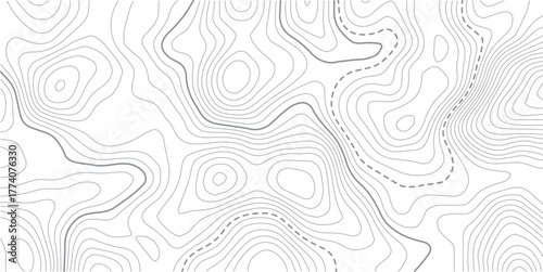 Topographic map background. Geographic line map with elevation assignments.Topographic lines, contour background. topo map texture. Dense lines, Background of the topographic map.
