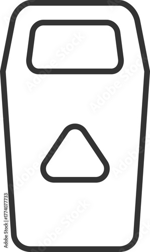 Recycling bin icon with triangle symbol