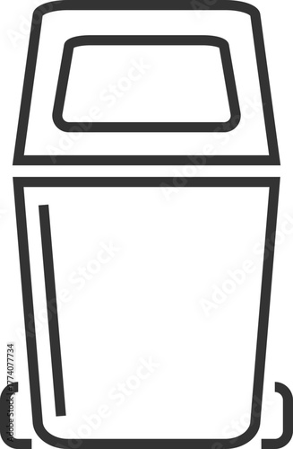 Trash bin with flat lid and side handles