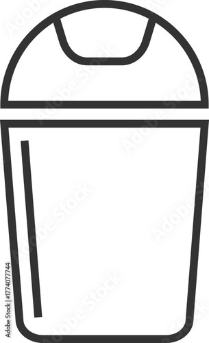 Rounded top trash bin icon for waste