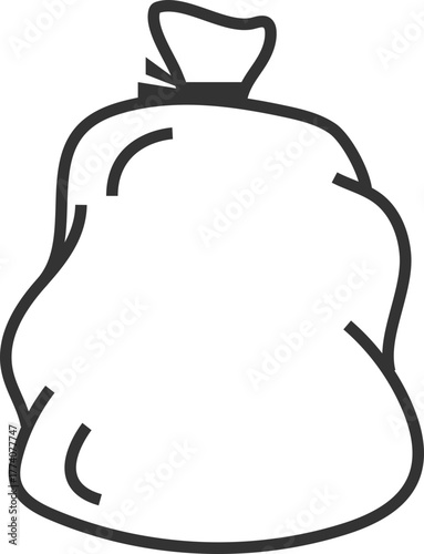 Trash bag icon in simple outline style