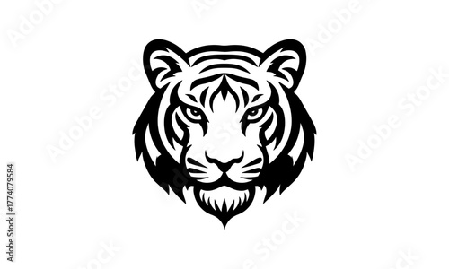 Vector silhouette of a tigers head.