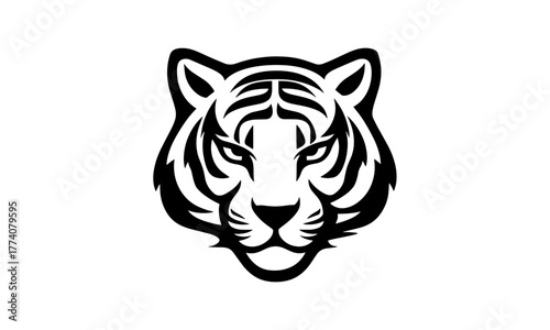 Vector silhouette of a tigers head, icon, symbol,  tigers logo.