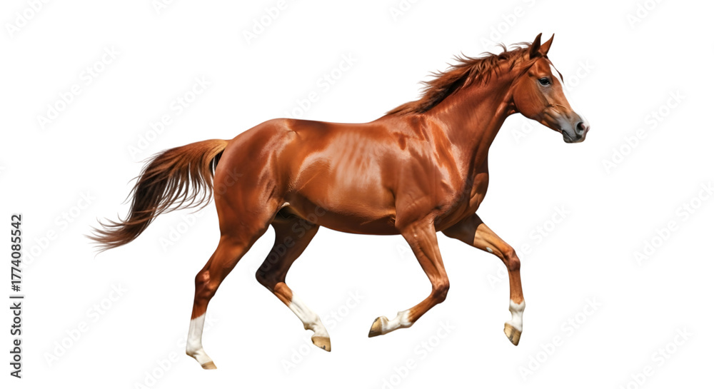 Obraz premium Isolated horse Running , A beautiful brown-gray horse galloping unusual suit. Isolated 