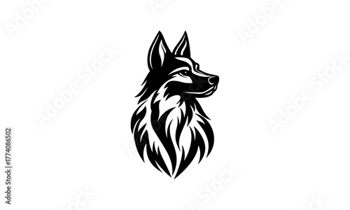 Vector silhouette of a german shepherd dog, shepherd dog logo.