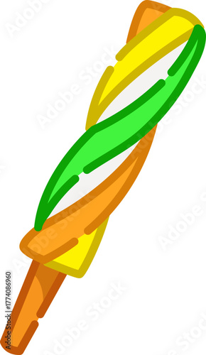 Bright twisted candy illustration with rainbow colors, representing fun dessert, sugar treat, and childhood nostalgia