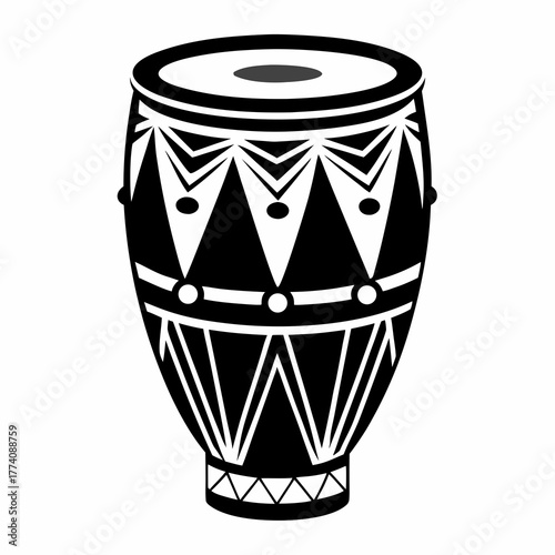 Creative details conga drum Vector Illustration