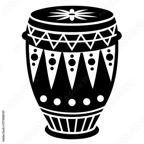 Creative details conga drum Vector Illustration