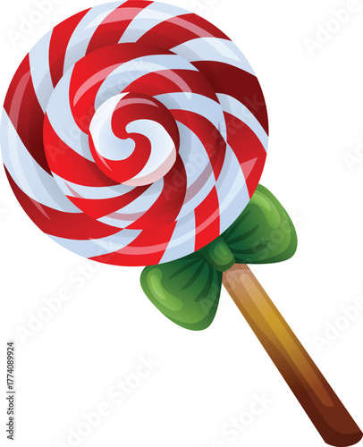 round spiral swirl candy lollipop