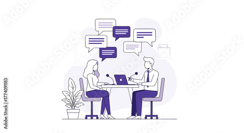 Professional podcast interview with modern communication and elegant conversation, business concept with communication and presentation skills needed here