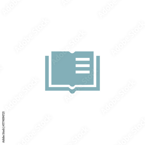 Open book icon. Education study vector. Learning knowledge symbol. Read text element.