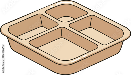 Compartmentalized biodegradable food tray for sustainable dining and meal separation in eco friendly design 