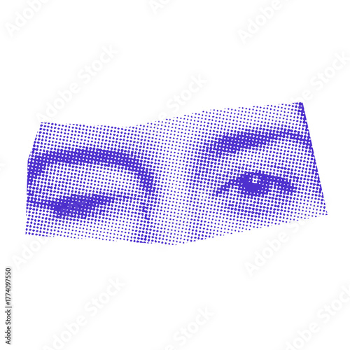 Woman face expression sticker cutout