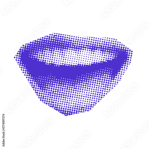 Laugh mouth sticker retro halftone