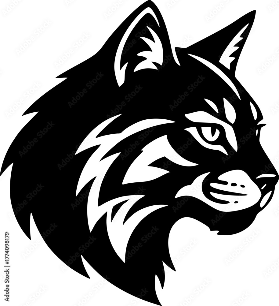 Obraz premium Wildcat - Minimalist and Flat Logo - Vector illustration 