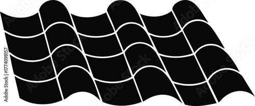 Wavy checkered flag racing symbol with black and white squares vector illustration design 