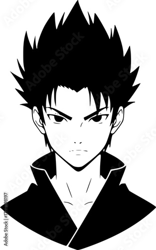 Anime - Minimalist and Flat Logo - Vector illustration
