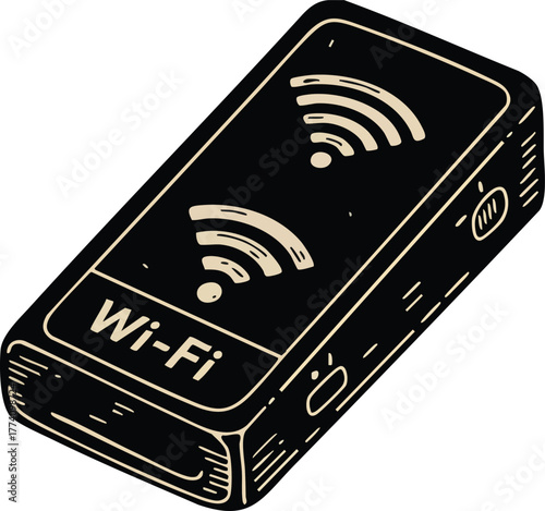 Wi-Fi signal device icon technology and wireless internet communication vector illustration 