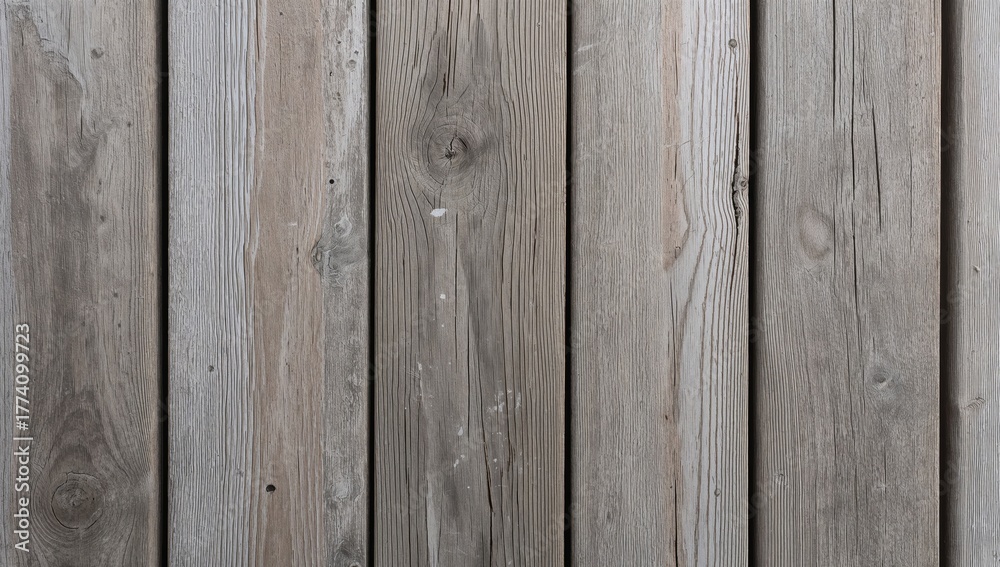 Fototapeta premium Aged Wood Planks, Texture of Vertical Lines, Knot Details, Neutral Tones.