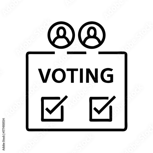 Voting ballot with diversity icons and checkboxes for participation 
