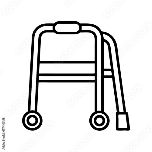 Walker mobility aid for elderly individuals in minimal style  