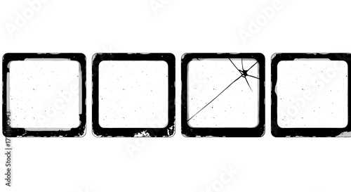 Four damaged cellphones