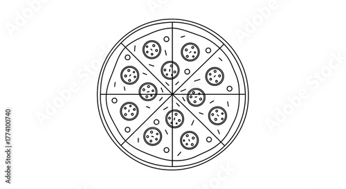 Outline of a pizza pie