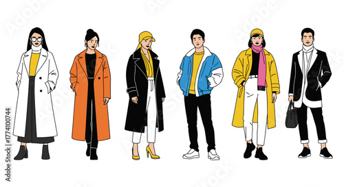 Group of people in coats