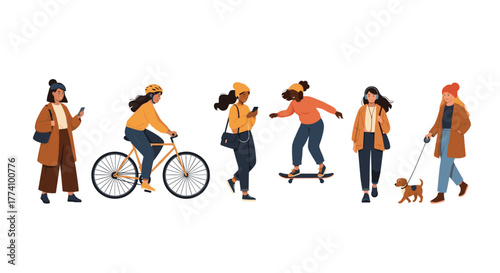 People doing urban things