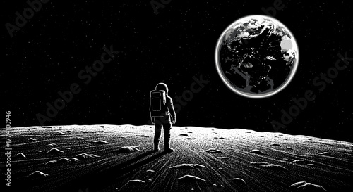 Astronaut on lunar surface