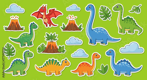 Cartoon dinosaurs and more