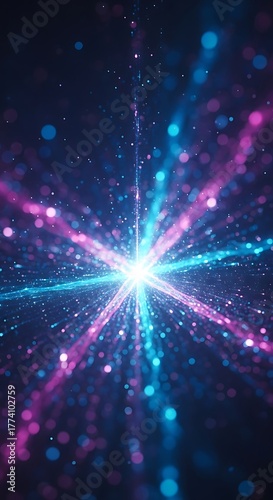 Brilliant burst of celestial cosmic energy with vibrant hues