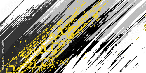 Dynamic racing vector background with bold lightning bolts, grunge splashes, and urban graffiti style, perfect for motorsport, decals, and high-speed designs.