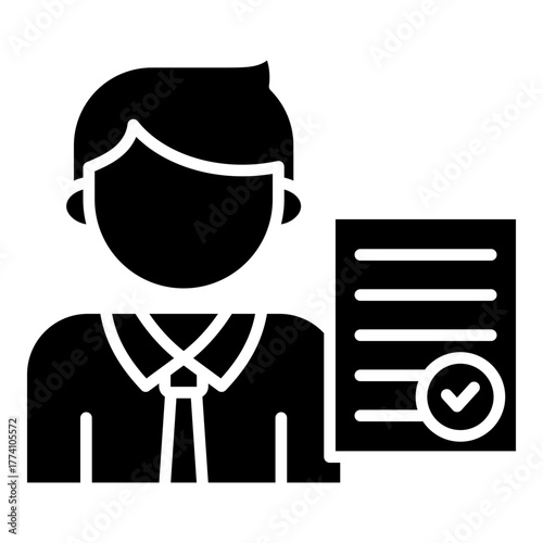 Job applicant, candidate glyph solid icon