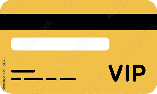 Golden vip card vector illustration for exclusive membership and special privileges
