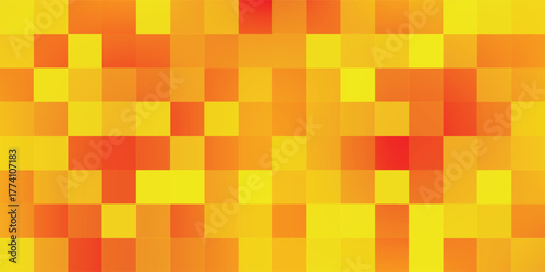 This image features a vibrant yellow abstract tech pattern background. The design consists of a network grid with varying shades of yellow and orange, creating a dynamic and energetic visual effect