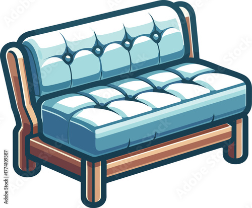 シンプルなソファのイラスト