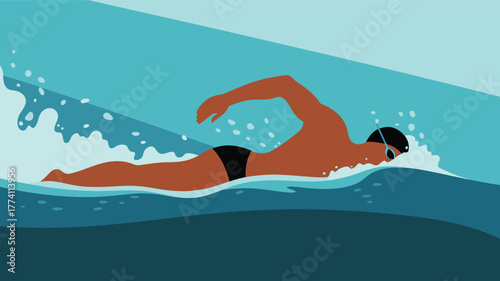 Black silhouette of Santa Claus pulling a sleigh with gifts past a chimney