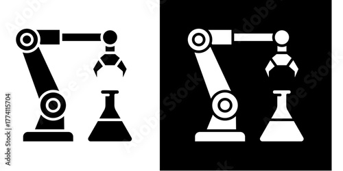 Robotics Arm  Icon Set White Style Collection