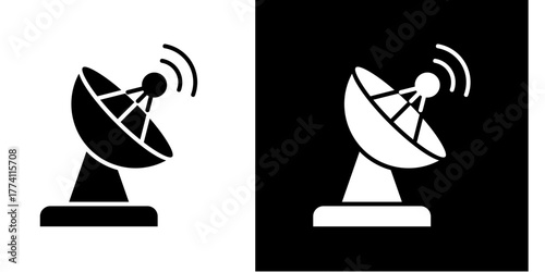Satellite Dish  Icon Set White Style Collection