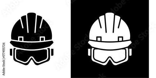 Hard Hat  Icon Set White Style Collection