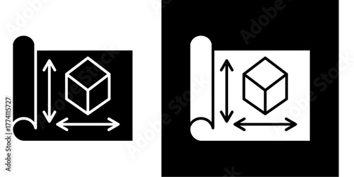 Cad Blueprint  Icon Set White Style Collection