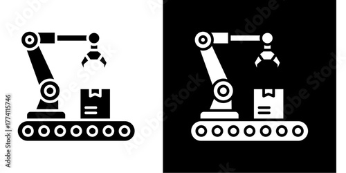 Factory Automation  Icon Set White Style Collection