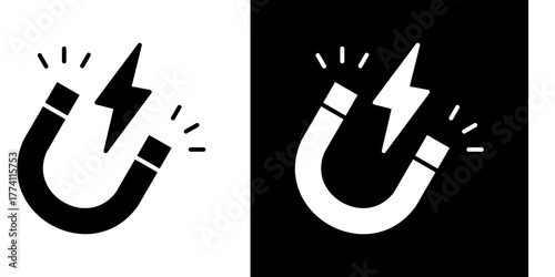 Magnetism  Icon Set White Style Collection