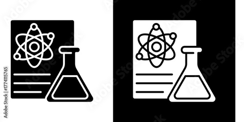Scientific Report  Icon Set White Style Collection
